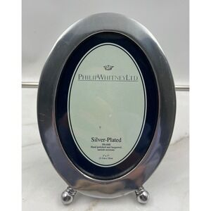 Philip Whitney Ltd Picture Frame Silver Plated Oval 6x8 Tabletop